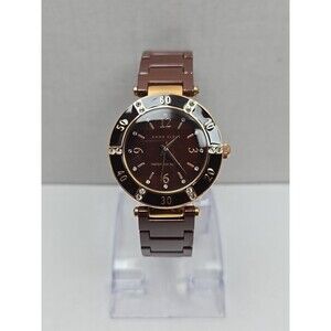 Anne Klein 10 9416 Women Ceramic Bracelet Crystal Bezel Quartz Watch New Battery